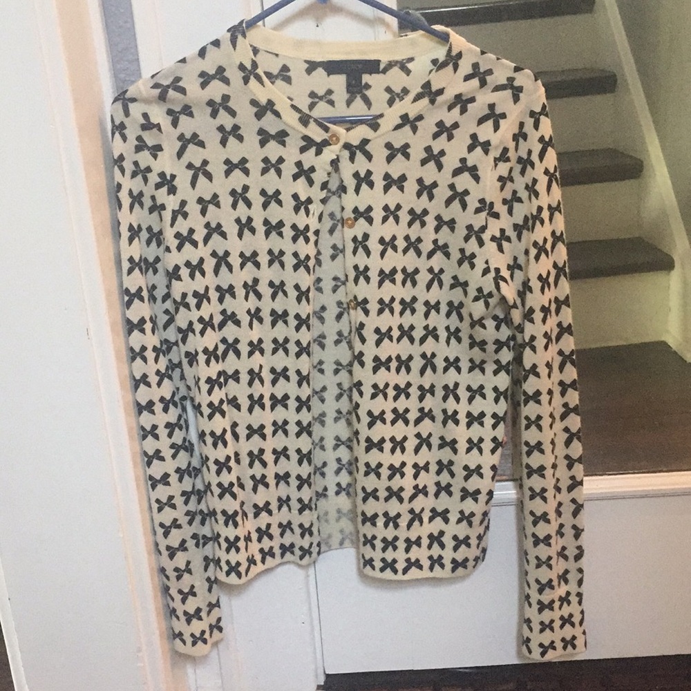 J. Crew cardigan - black bows